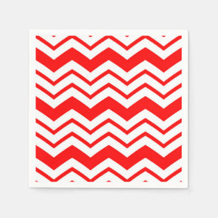 Röd vit Chevron sicksack mönsterdesign  Pappersservett