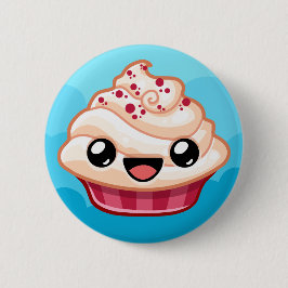 Röd/Vit Cupcake - Glad Hopp Knapp