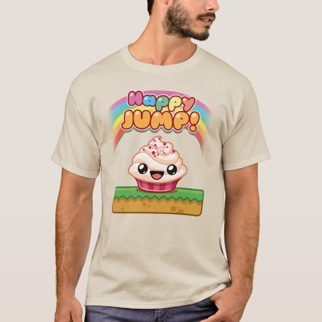 Röd/Vit Cupcake - Glad Hopp T Shirt (Framsida)