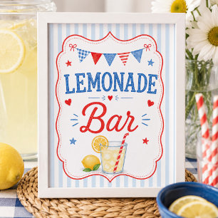Röd Vit & Due Lemonadbar Poster
