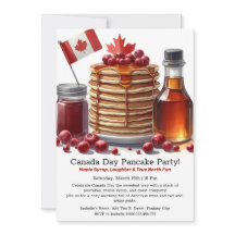Röd & Vit Firande Canada Day Pannkaksparty