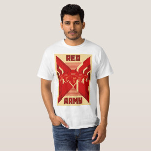 Röd vit för arméhockeyTshirt T-shirt
