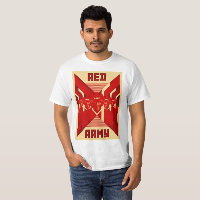 Röd vit för arméhockeyTshirt T-shirt (Hel framsida)