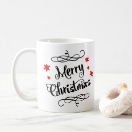 Röd vit för god jultypografi kaffemugg