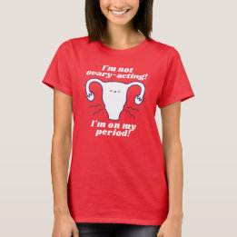 Röd vit funnig period Slogan med icke äggstocksvik T Shirt