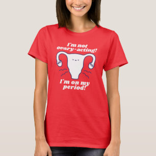 Röd vit funnig period Slogan med icke äggstocksvik T Shirt