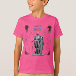Röd vit glans het rosa t shirt
