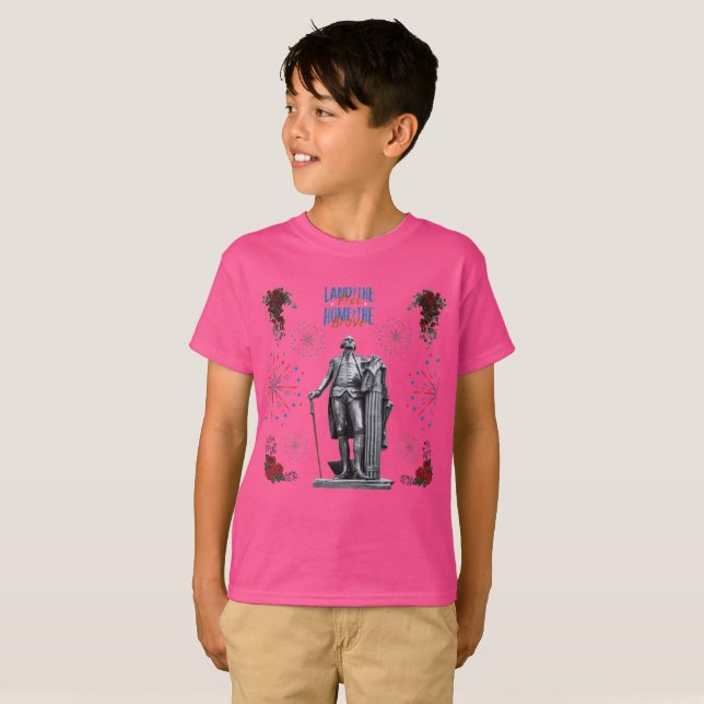 Röd vit glans het rosa t shirt (Hel framsida)