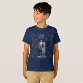Röd vit glänsande marinblå livfull t shirt