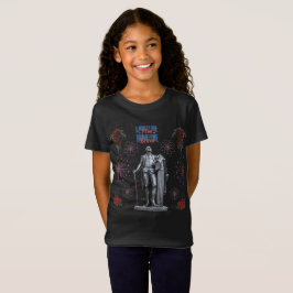 Röd Vit Glitter svart T Shirt