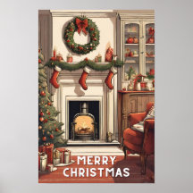 Röd vit God jul vintage förtjänar modern