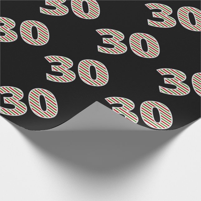 Röd, Vit, Grön "30" 30:e Event på juldagen Presentpapper (Hörn)