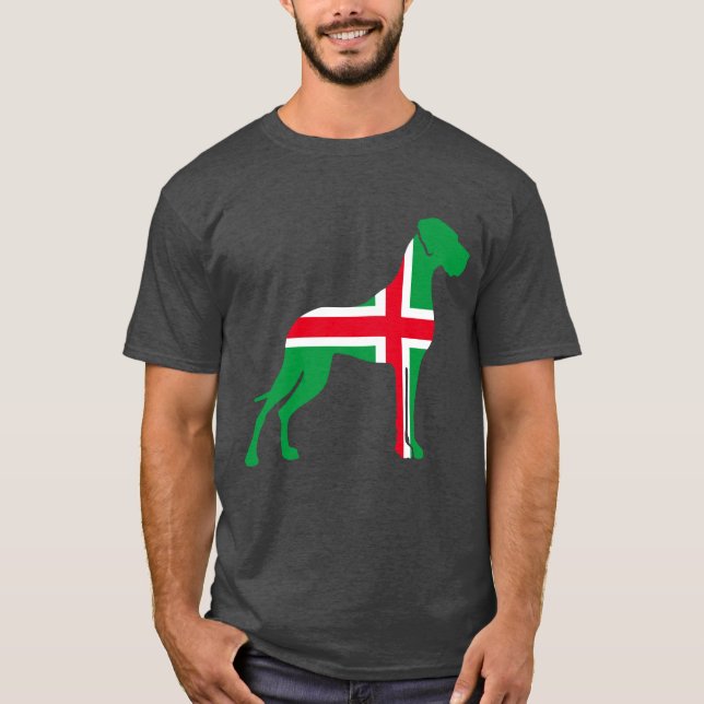röd vit grön Grand Danois T-Shirt (Framsida)