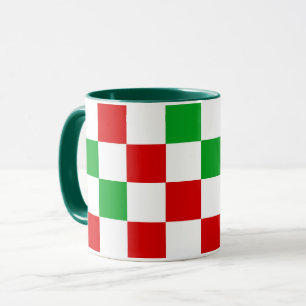 Röd Vit Grön Rutig Mönsterdesign Mugg