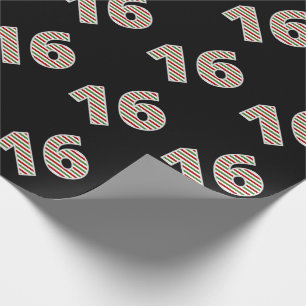 Röd, vit, Grönt "16" 16:e evenemanget på juldagen Presentpapper