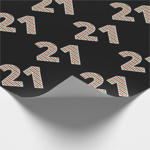Röd, vit, Grönt "21" 21:a evenemanget på juldagen Presentpapper