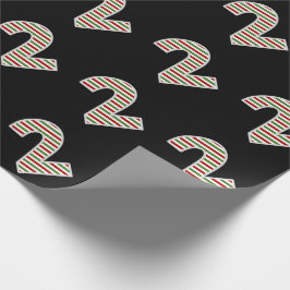 Röd, vit, Grönt "2" Andra evenemanget på juldagen Presentpapper