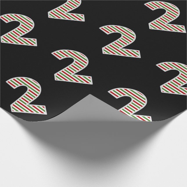 Röd, vit, Grönt "2" Andra evenemanget på juldagen Presentpapper (Hörn)