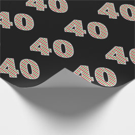 Röd, vit, Grönt "40" 40:e evenemanget på juldagen Presentpapper