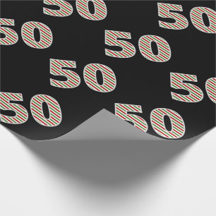 Röd, vit, Grönt "50" 50:e evenemanget på juldag Presentpapper