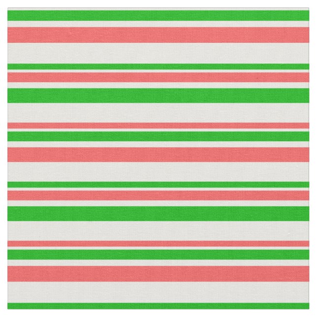 Röd, vit, Grönt Färgad jul-Stil Rand Tyg (Närbild)