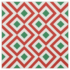 Röd, vit, Grönt Geometric Mönster Tyg