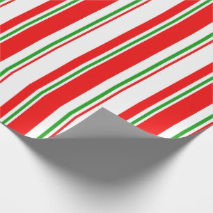 Röd, vit, Grönt Jul Stil Linjer Presentpapper