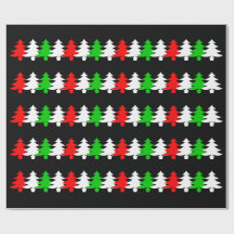 Röd, vit, Grönt Julgran Icons Mönster