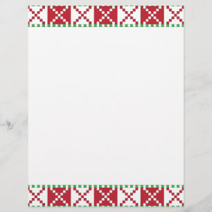 Röd, vit, grönt Latvian Latgale Ethnic Folart