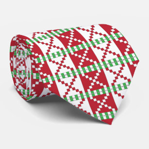 Röd, vit, grönt Latvian Latgale Ethnic Folart Slips