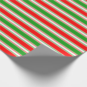 Röd, vit, Grönt stripe/länkad Mönster Presentpapper