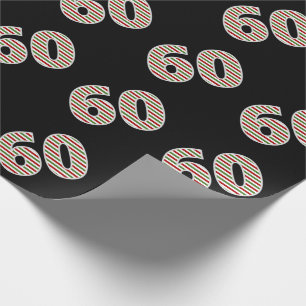 Röd, vit, Grönten "60" 60:e juldagen Presentpapper