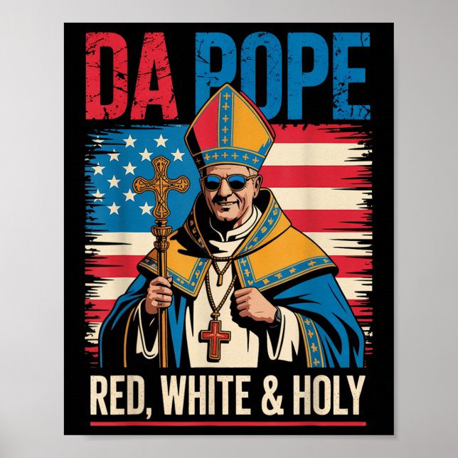Röd Vit Helige Påven Från Amerika Chicago Påven Poster (Framsidan)
