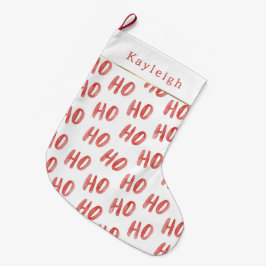 Röd Vit Ho Ho Ho Jul Stor Julstrumpa