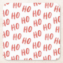 Röd Vit Ho Ho Ho Underlägg Papper Kvadrat