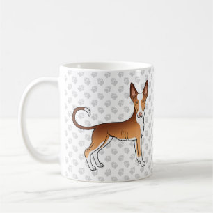 Röd & Vit Ivizanhund Slät Päls Hund Och Tassar Kaffemugg