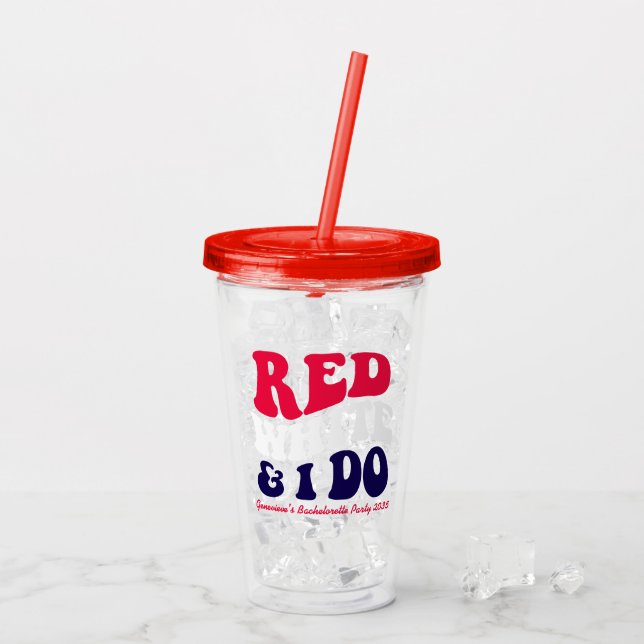 Röd Vit Jag Gör Retro Amerikansk Sjungmöfest Take Away Mugg (Baksida Ice)