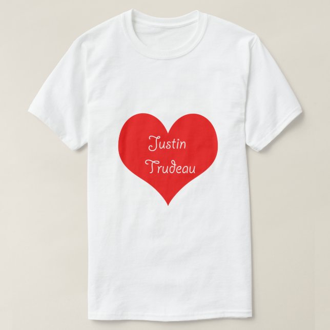 Röd vit Justin Trudeau Kanada för gullig T Shirt (Design framsida)