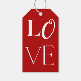 Röd & Vit KÄRLEK Glad Alla hjärtans dag Presentetikett