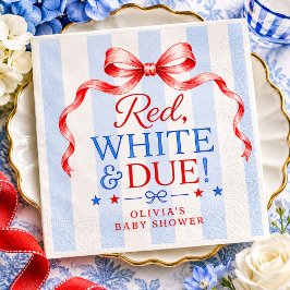 Röd Vit & Kommer Baby Shower Servett