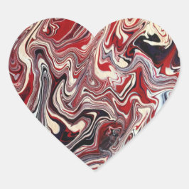 Röd, vit, Lila Hjärtformat Klistermärke