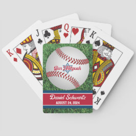 Röd, vit, marin baseball Pub Mitzvah Casinokort