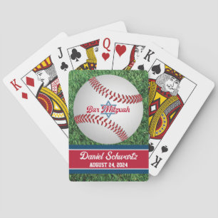 Röd, vit, marin baseball Pub Mitzvah Casinokort