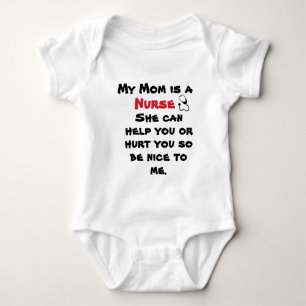 Röd vit min mamma är en rolig babyBodysuit för T Shirt