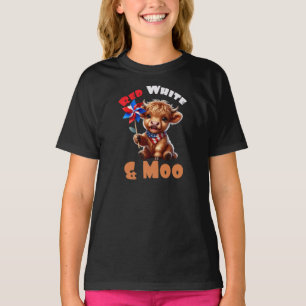 Röd Vit & Moo, 4:e Juli Barn T Shirt