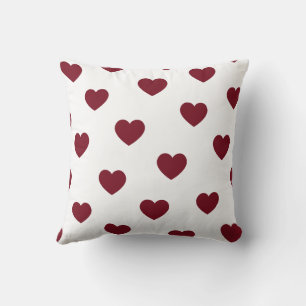 Röd Vit Mysig Modern Romantisk Chic Hjärta Kudde