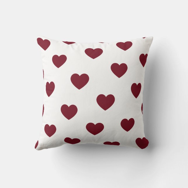 Röd Vit Mysig Modern Romantisk Chic Hjärta  Kudde (Baksida)