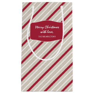 Röd, vit och Beige Rand