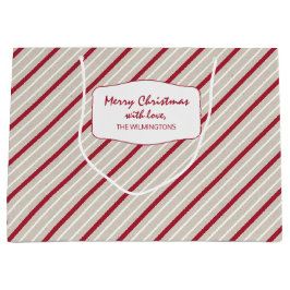 Röd, vit och Beige Rand