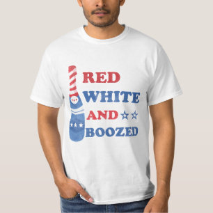 Röd Vit Och Berusad 4:e Juli T-Shirt